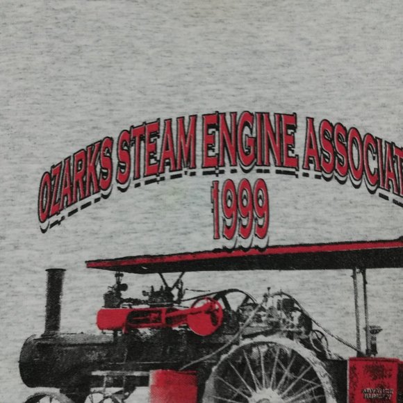 Vintage Ozarks Steam Engine Association Mens T-Shirt 1999 Heather Gray XL - Picture 9 of 12